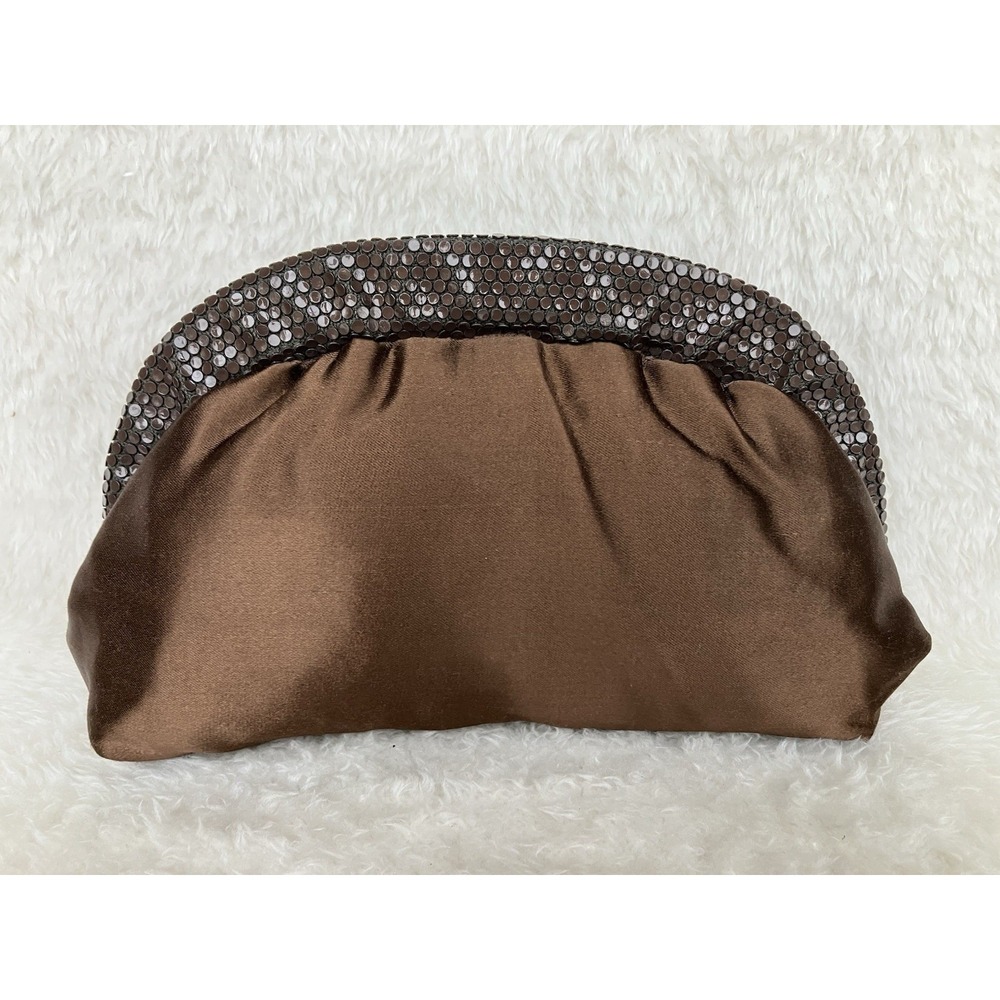 Vintage Lumured Satin Brown Handbag Timeless Elegance